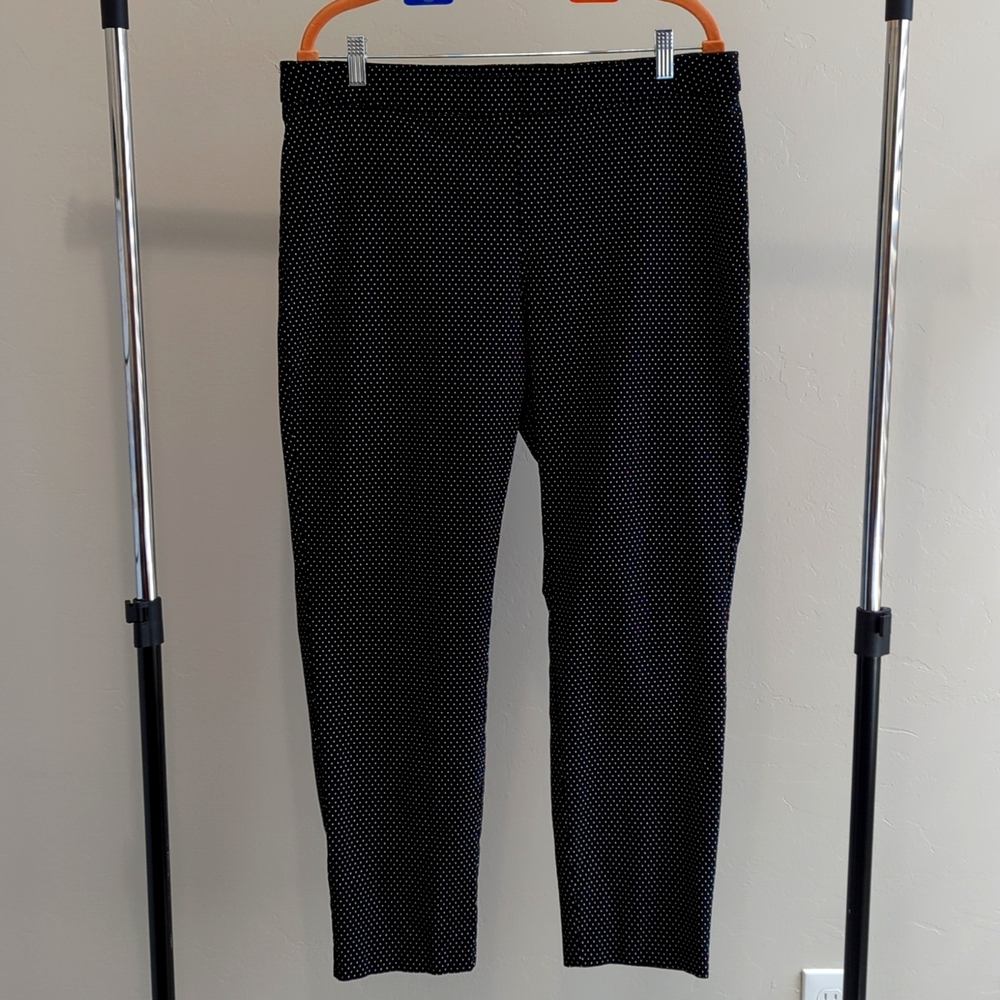 Ellen Tracy Black and White tiny white marks Leggings Size XL